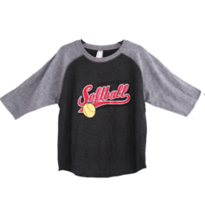 Softball Stitch Youth Raglan