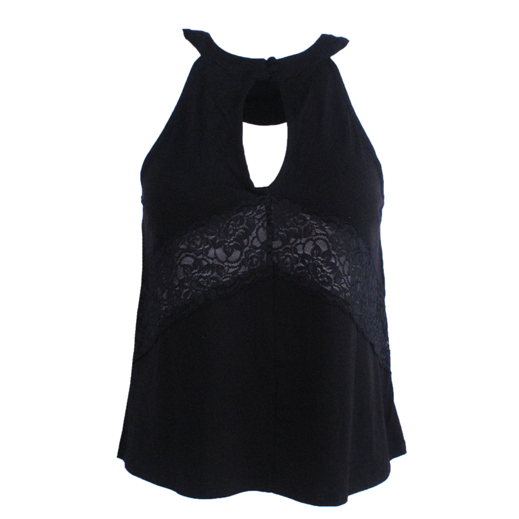 Flying Colors Kennedy Keyhole Back/Lace Inset Ladies Tank