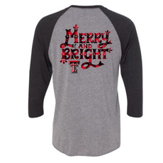 Next Level Christmas Plaid Youth 3/4 Sleeve Tee