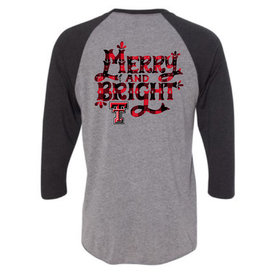 Next Level Christmas Plaid Youth 3/4 Sleeve Tee