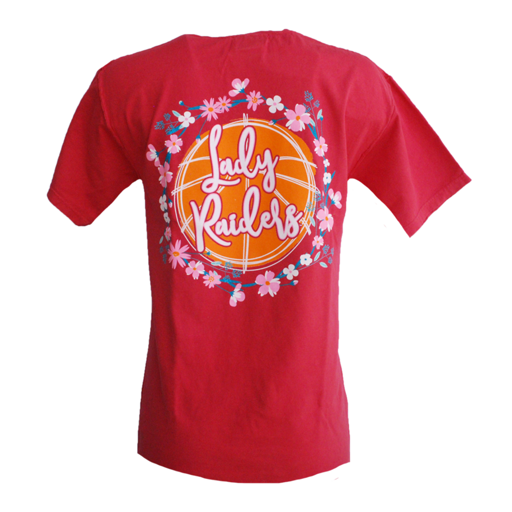 Comfort Wash Lady Raider Floral Wreath Short Sleeve Tee