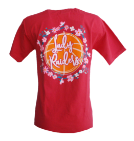 Comfort Wash Lady Raider Floral Wreath Short Sleeve Tee