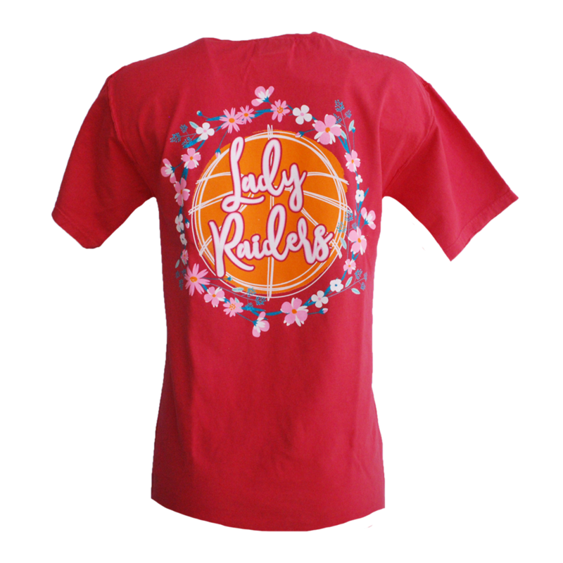Comfort Wash Lady Raider Floral Wreath Short Sleeve Tee