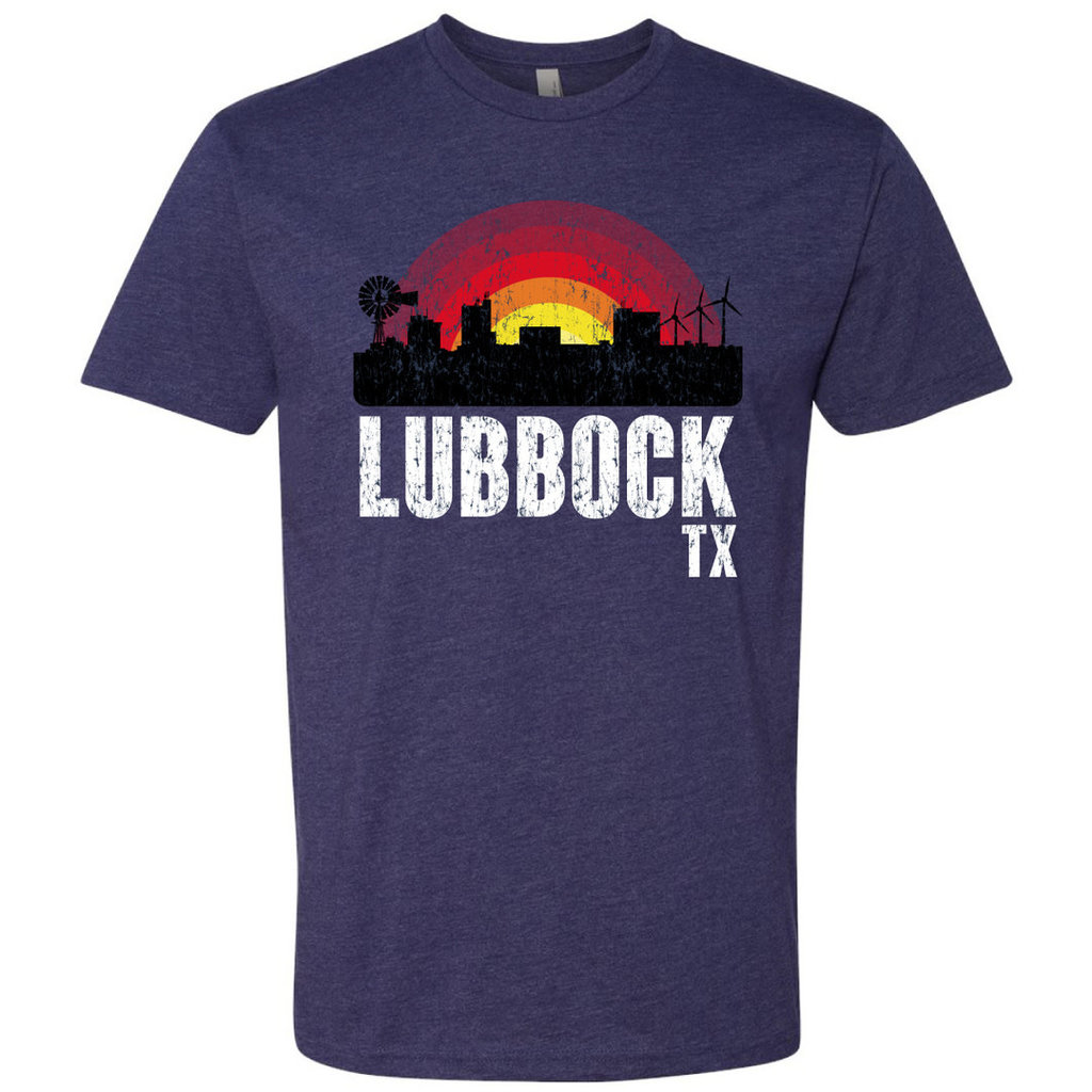 Next Level Retro Circle Skyline Lubbock Short Sleeve Tee
