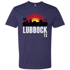Next Level Retro Circle Skyline Lubbock Short Sleeve Tee