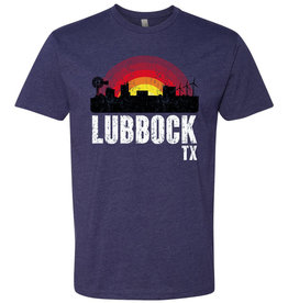 Next Level Retro Circle Skyline Lubbock Short Sleeve Tee