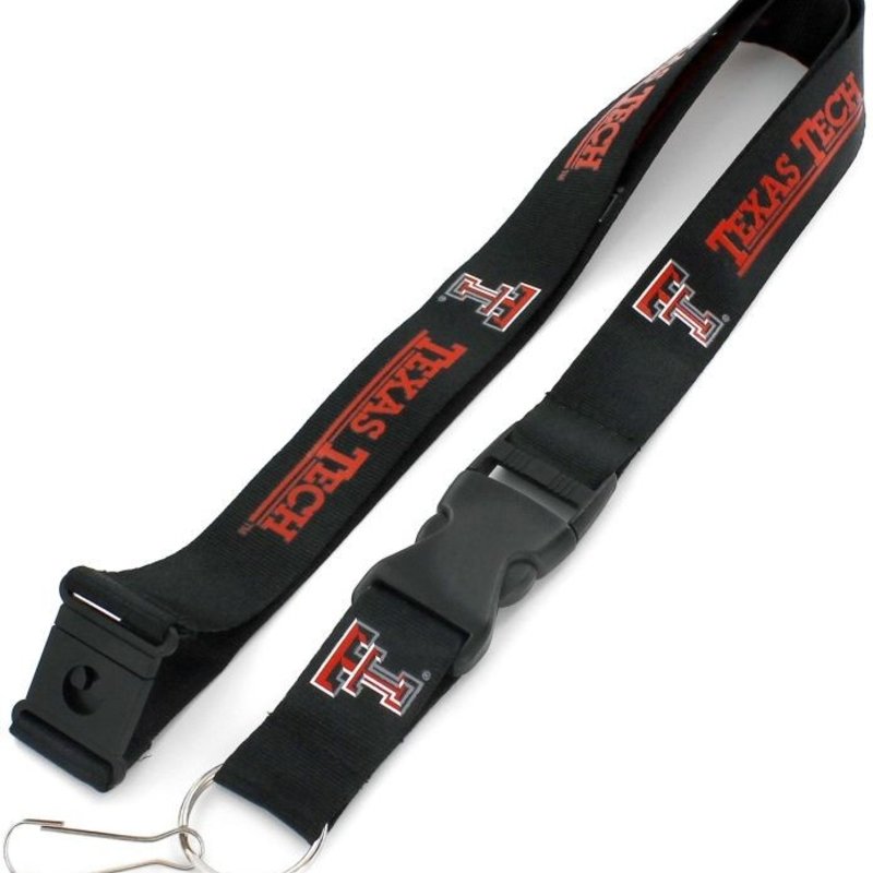 Black Detachable Lanyard - Red Print