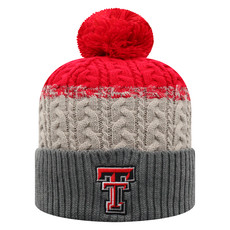 Top of the World Disperse Combo Knit & Mitten Set Red/Grey