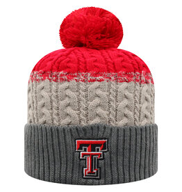 Top of the World Disperse Combo Knit & Mitten Set Red/Grey