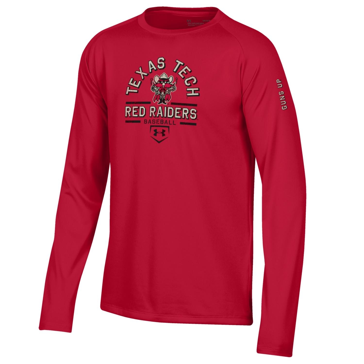 youth red under armour long sleeve shirt