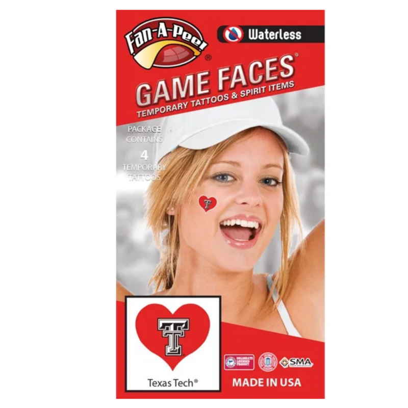 Innovative Adhesives Game Face Heart Tattoo Pack