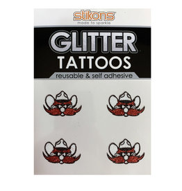 Glitter Raider Red Tattoo 4 Pack