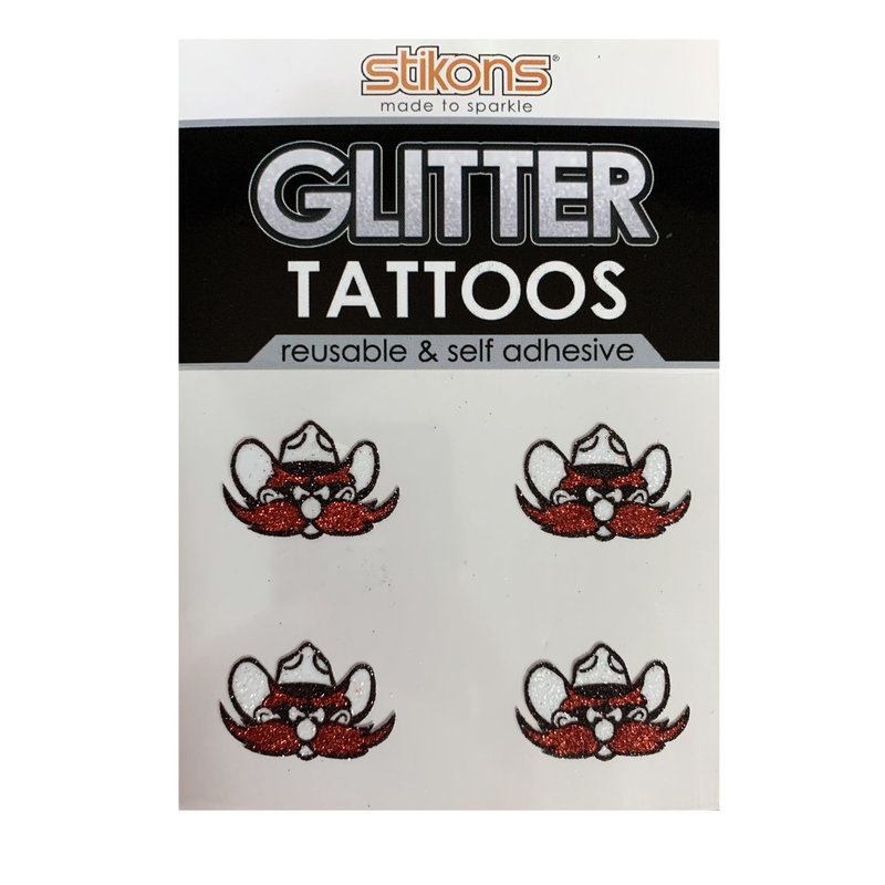 Glitter Raider Red Tattoo 4 Pack