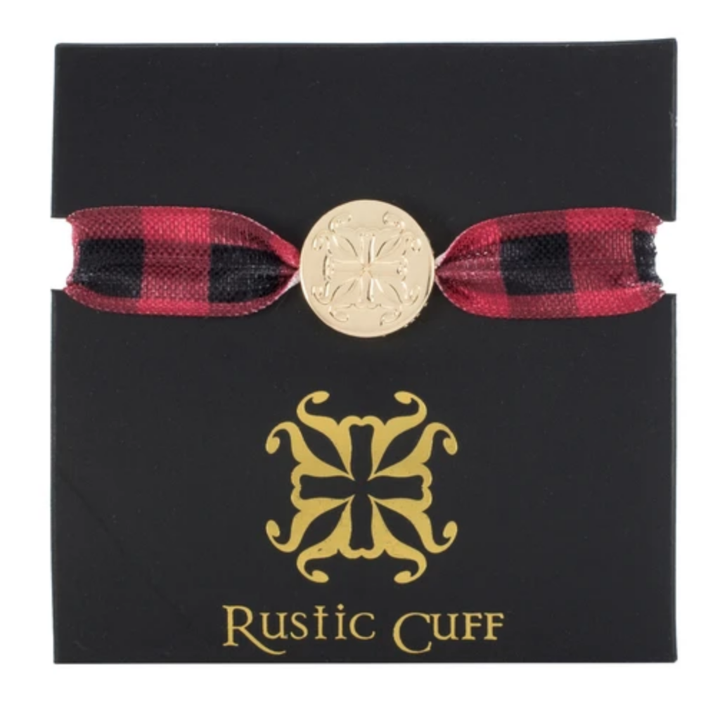 Rustic Cuff Mary Lou Plaid Red/Black Hair Tie