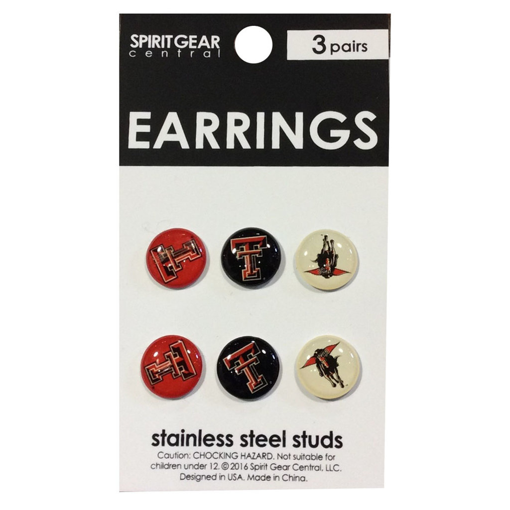 Spirit Gear Button Earring Studs - 3 Pack