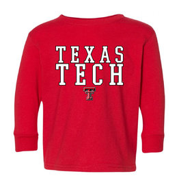Outline Stack Texas Tech Toddler Long Sleeve Tee
