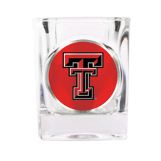 Collectors Square Shot Glass with Metallic Emblem  - 2oz