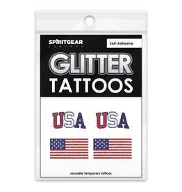 Spirit Gear USA Flag Glitter Tattoo Pack of 4