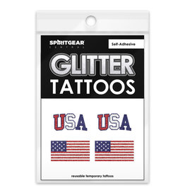 USA Flag Glitter Tattoo Pack of 4