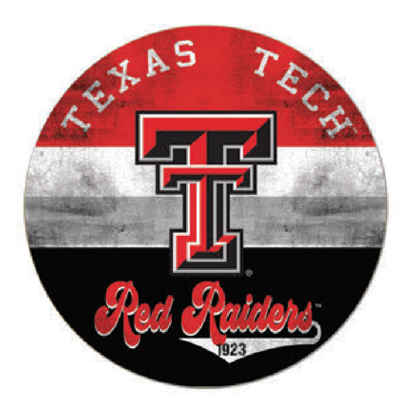 Round Retro Est. Multi Shaded Wood Sign 20x20