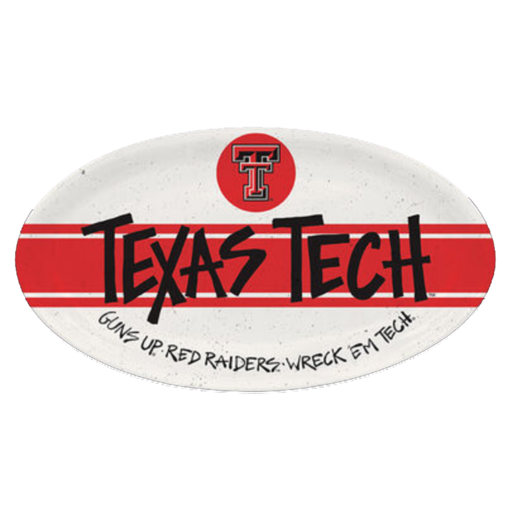 Magnolia Lane Melamine Stripe Oval Plate