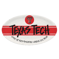 Magnolia Lane Melamine Stripe Oval Plate