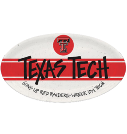 Magnolia Lane Melamine Stripe Oval Plate