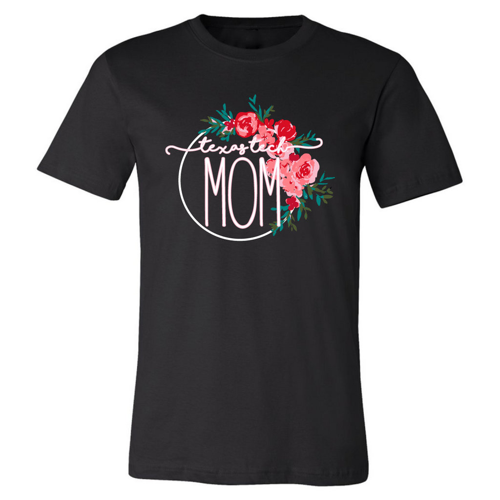 Bella Canvas Floral Wreath Mom Short Sleeve Tee