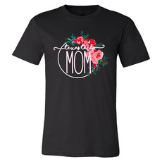 Bella Canvas Floral Wreath Mom Short Sleeve Tee