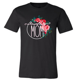 Bella Canvas Floral Wreath Mom Short Sleeve Tee