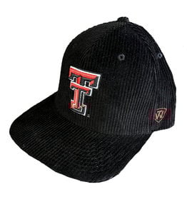 Top of the World Alcove Corduroy Flatbill Cap Black