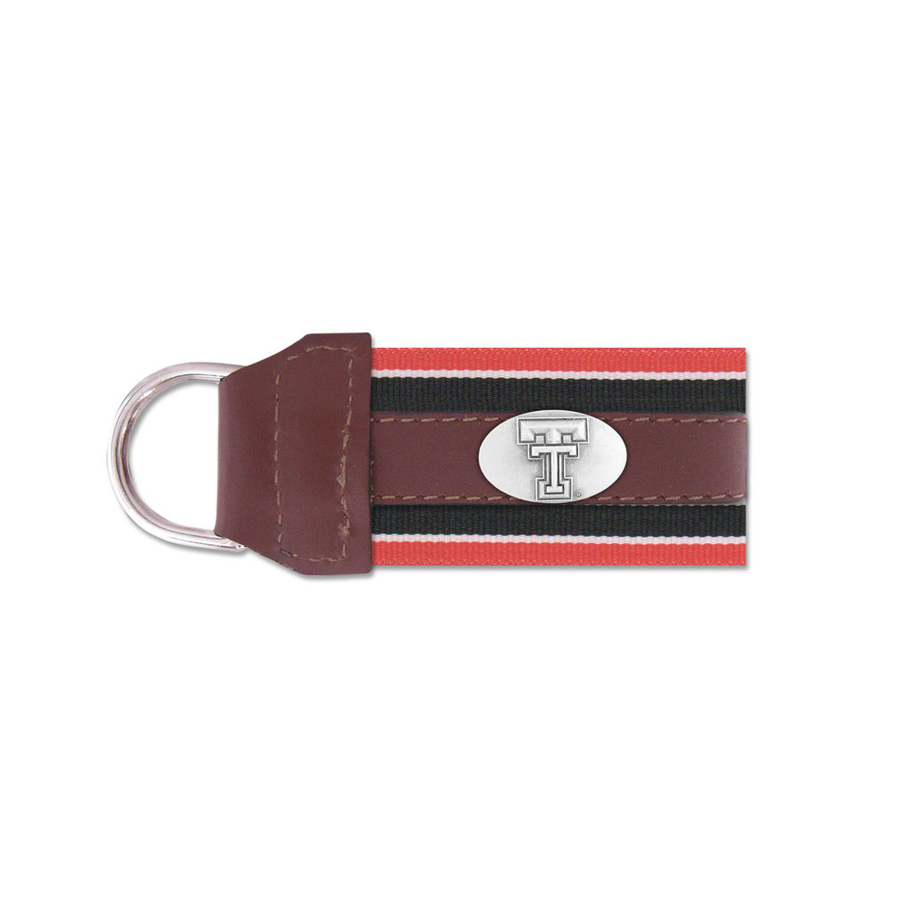 Zeppelin Products Grosgrain Ribbon Leather Concho Key Fob