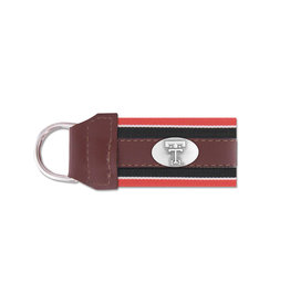 Zeppelin Products Grosgrain Ribbon Leather Concho Key Fob