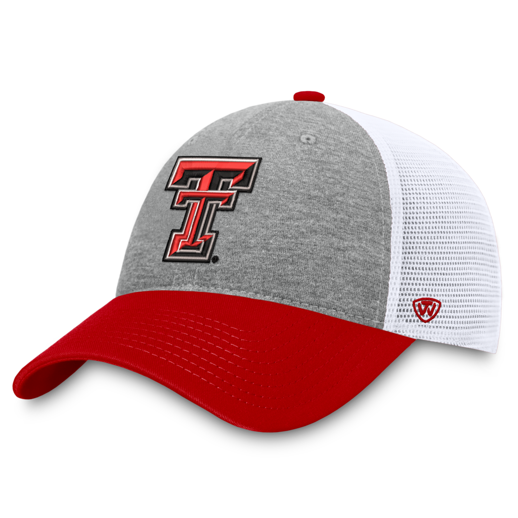 Top of the World Stamp Tri-Color Mesh Back Cap - Grey/White/Red