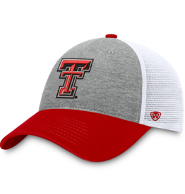 Top of the World Stamp Tri-Color Mesh Back Cap - Grey/White/Red