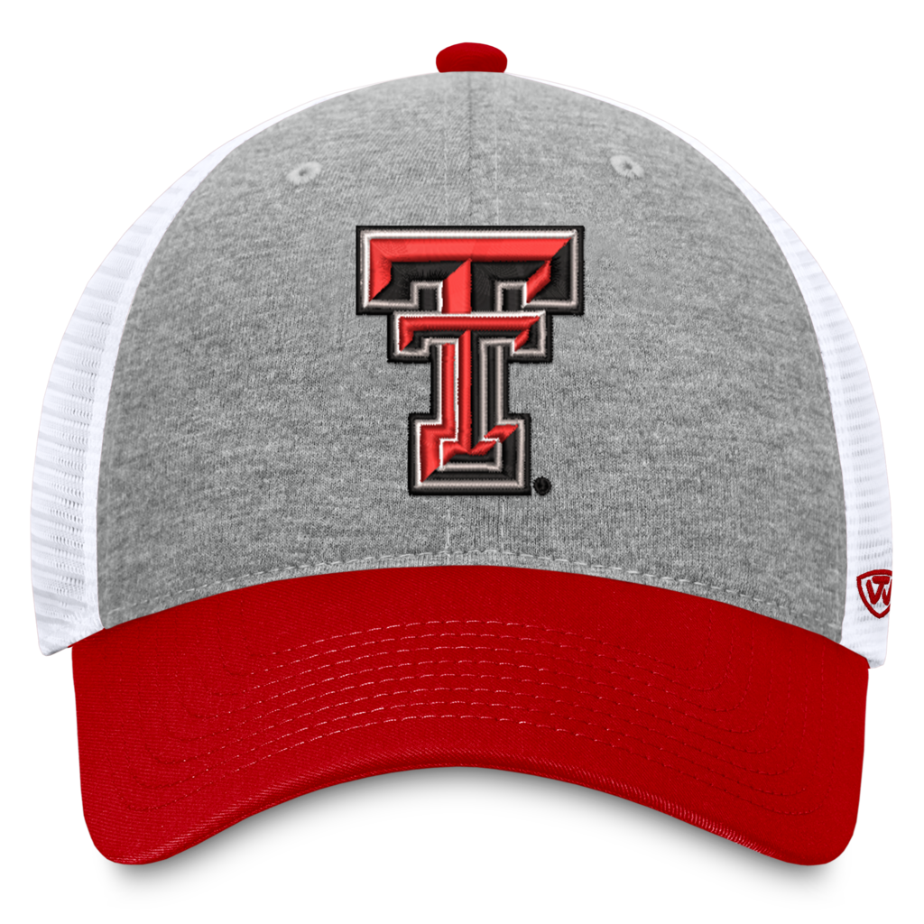 Top of the World Stamp Tri-Color Mesh Back Cap - Grey/White/Red