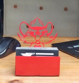 Raider Red Metal Business Card Holder - Red