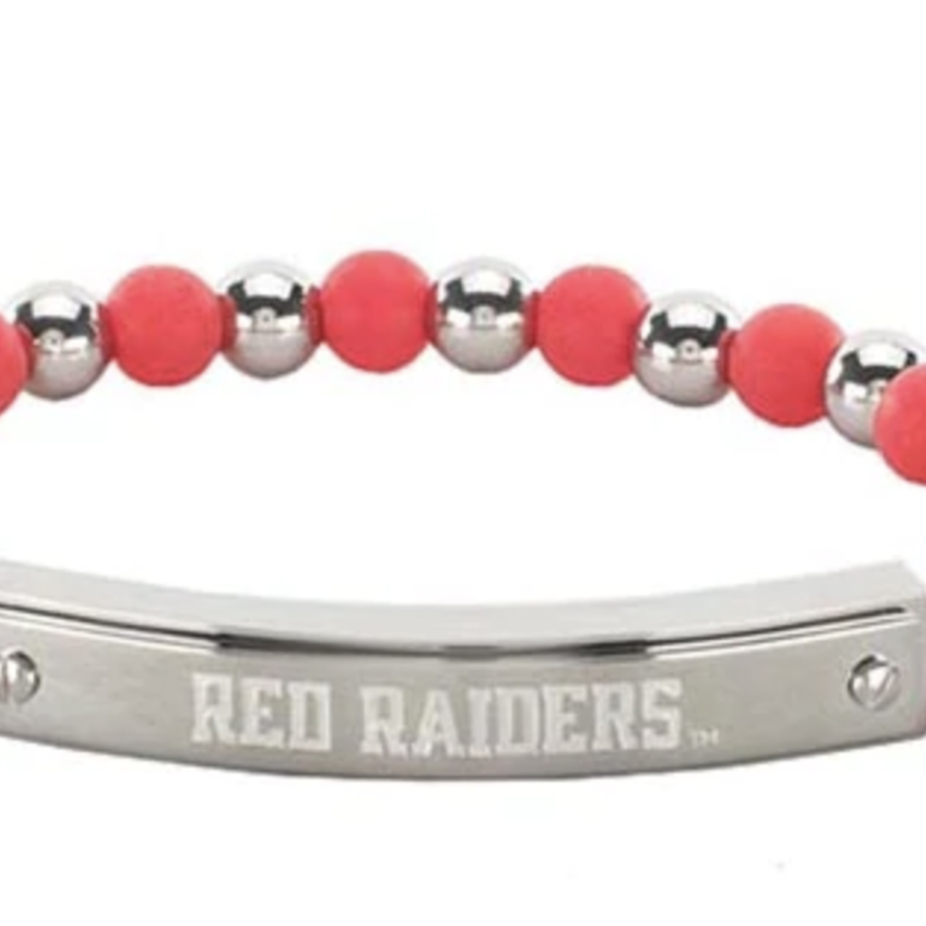 Rustic Cuff Kerry Red & Silver Bead Bracelet