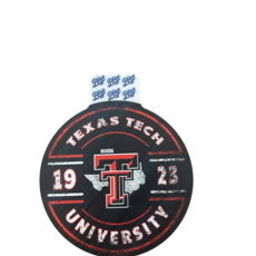 Blue 84 Round Distressed Black Sticker