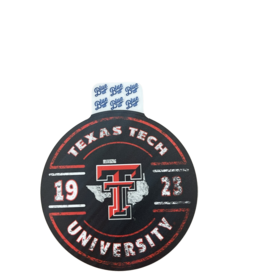 Blue 84 Round Distressed Black Sticker