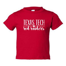 Texas Tech Heart Toddler Short Sleeve T-shirt