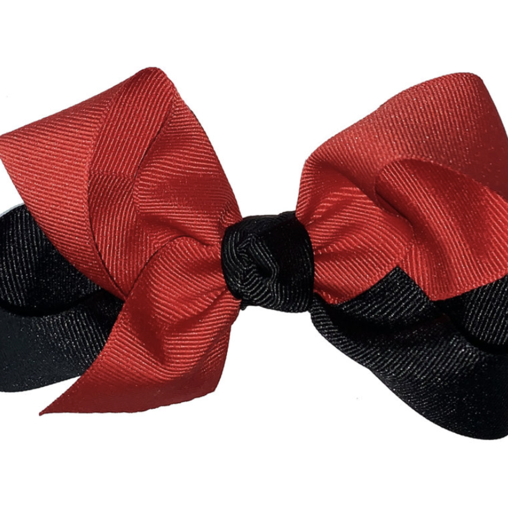Three Sisters Large Hair Bow Red/Black Solid