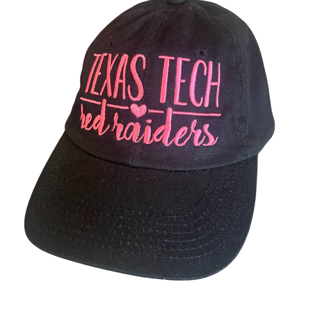 Heart Red Raider Youth Twill Cap Black - The Matador