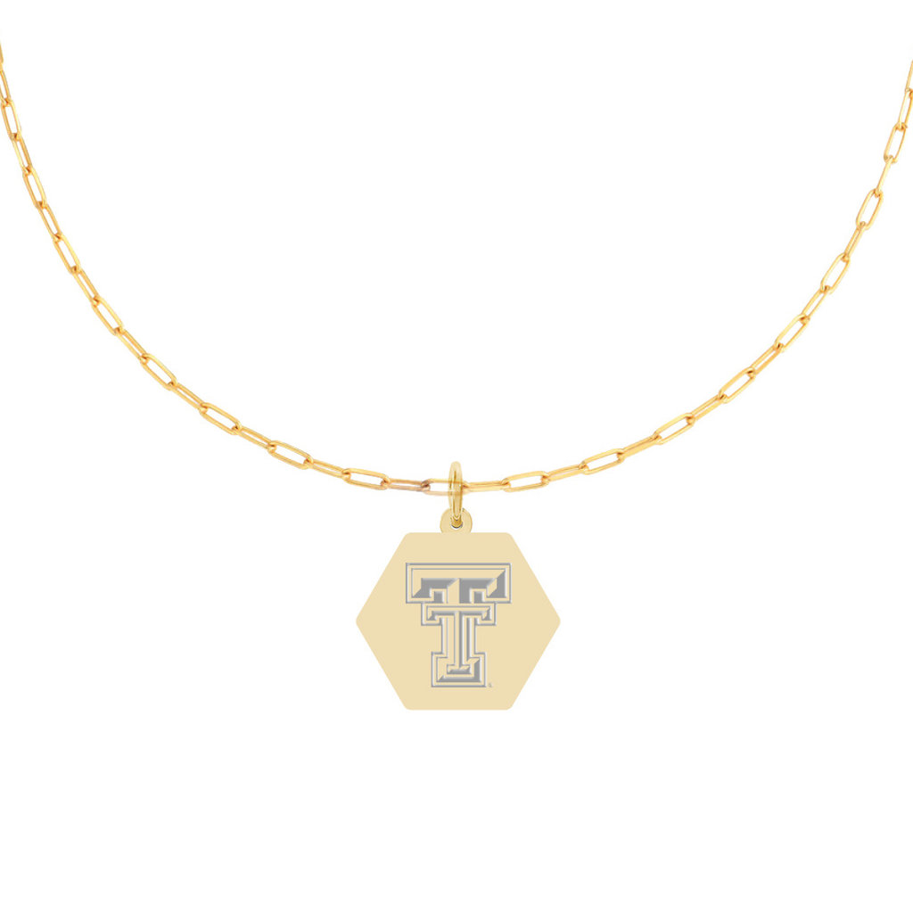 Sorority Shop Paperclip Double T Pendant Gold Necklace
