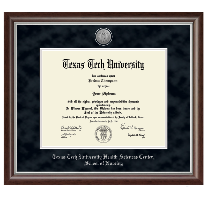 School of Nursing Silver Embossed Diploma Frame