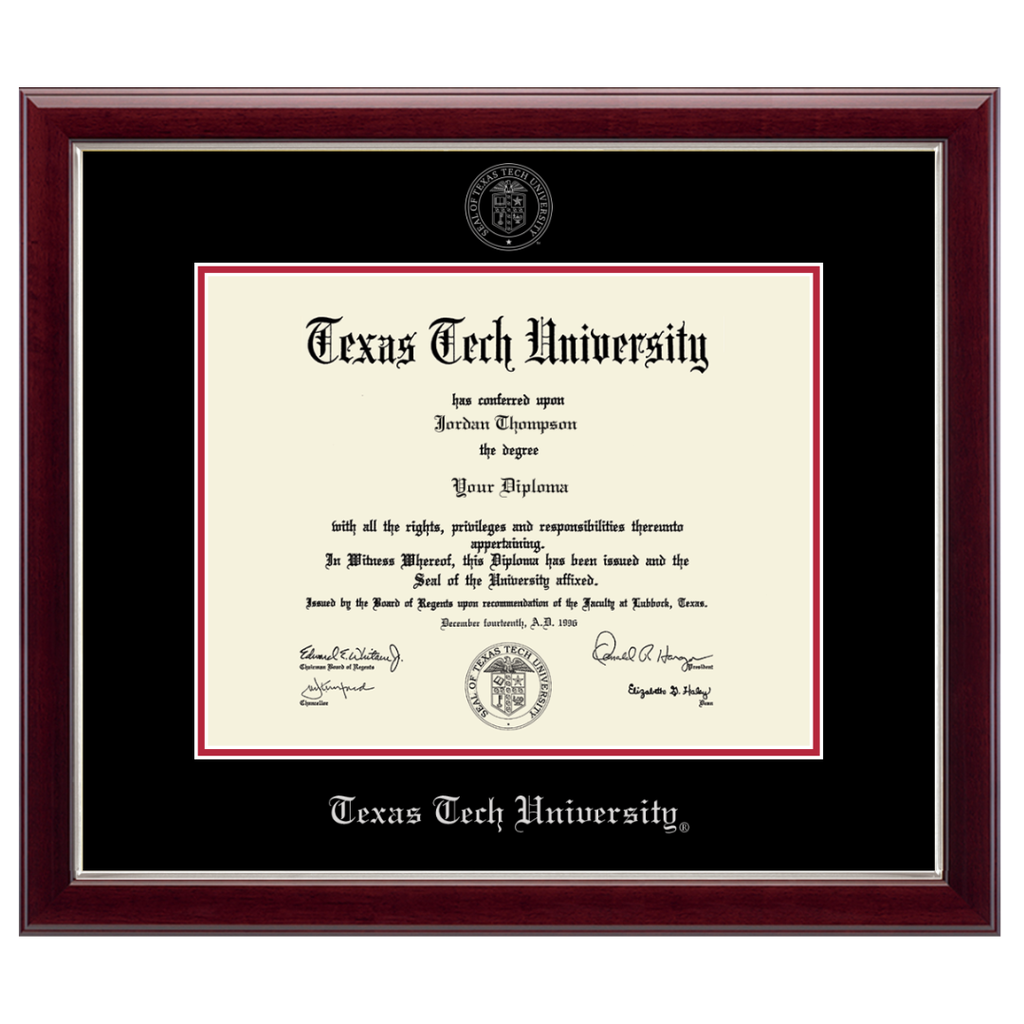 Church Hill Classics Silver Embossed Diploma Frame with Black & Red Matte
