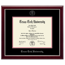 Silver Embossed Diploma Frame with Black & Red Matte
