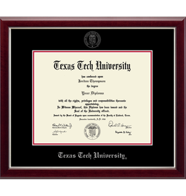 Church Hill Classics Silver Embossed Diploma Frame with Black & Red Matte