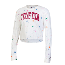 Champion Paint Splatter Crop Long Sleeve Tee