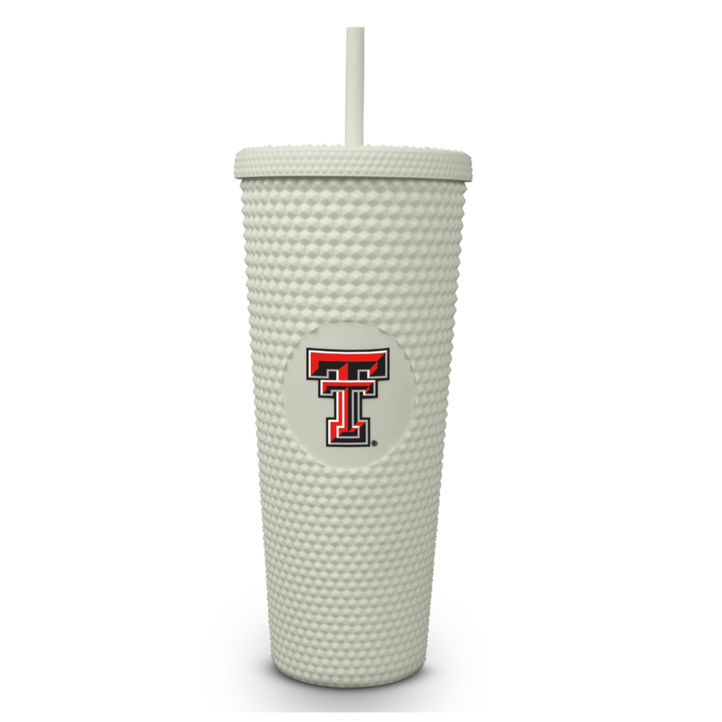 Sorority Shop Studded Tumbler with Straw - Matte White